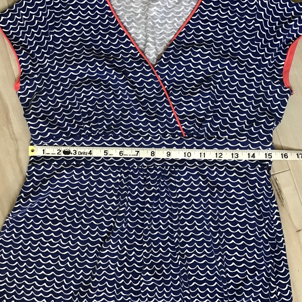 Boden Summer Dress Women’s 8 Petite Blue White Coral Like New - Picture 9 of 15